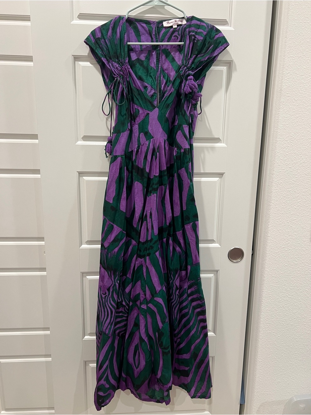Connor & Blake Bohemian Purple and Green Cotton Maxi Dress